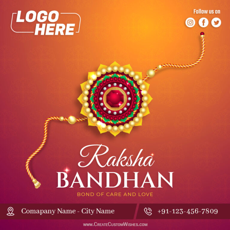Set company Name, Logo & Address on Raksha Bandhan card | CCW