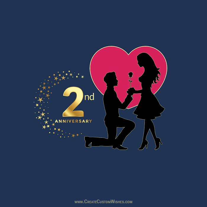 Make 2nd Marriage Anniversary Wishes Card Create Custom Wishes