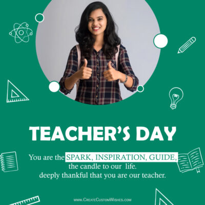 Add Photo on Teachers Day Greeting Card