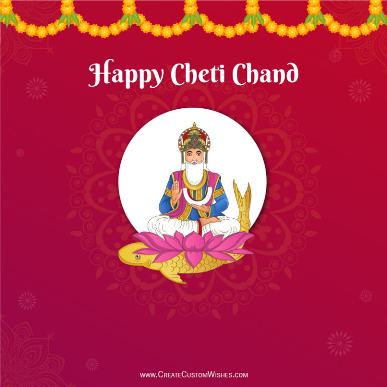 Chand Custom Free Create Cheti Chand Wishes with Business Logo and Details!