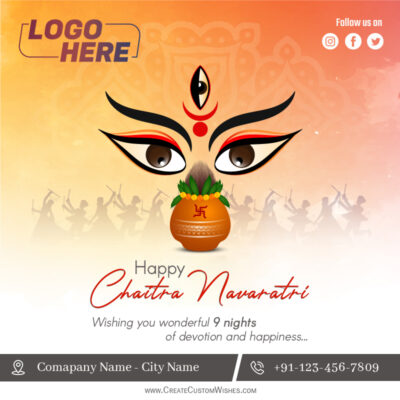 Happy Chaitra Navratri 2023 Wishes with your Photo | CCW