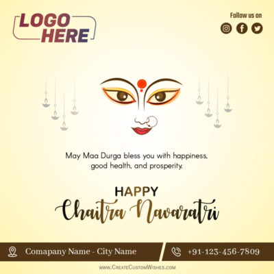 Online Create Chaitra Navratri 2024 Wishes with Company Details