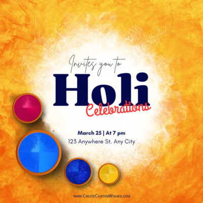 Holi 2025 Celebration Template – Online & Editable