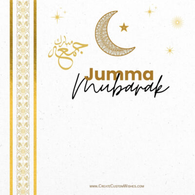 Add Name to Jumma Mubarak Cards – Free & Editable