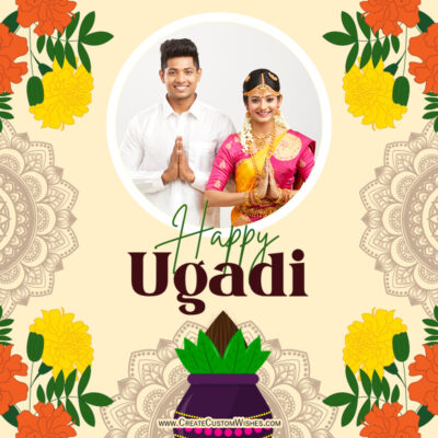 Creative Happy Ugadi 2025 Wishes with Your Photo