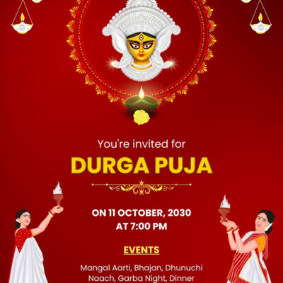 Create Free Online Durga Puja 2025 Invitation CardsCreate Free Online Durga Puja 2025 Invitation Cards