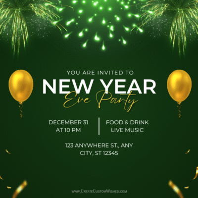 Customized New Year Eve 2026 Party Invitation EditorCustomized New Year Eve 2026 Party Invitation Editor