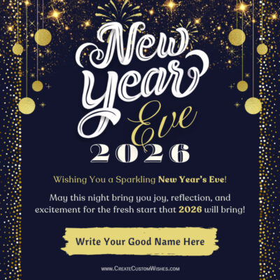 Happy New Year 2026 Eve Greeting Card Maker with NameHappy New Year 2026 Eve Greeting Card Maker with Name
