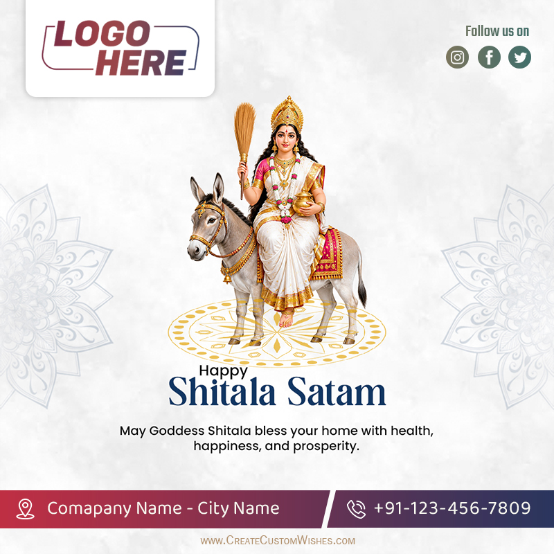 Shitala Satam Corporate Greetings with Your Logo