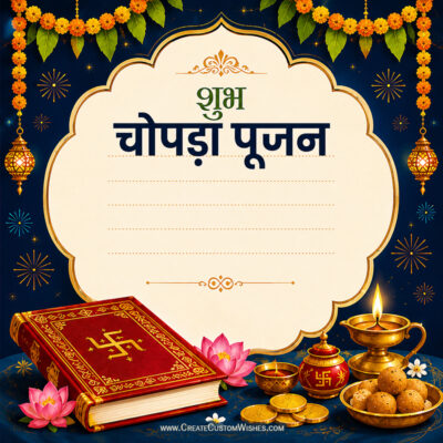 Chopda Pujan WhatsApp Status & Instagram Post with NameChopda Pujan WhatsApp Status & Instagram Post with Name