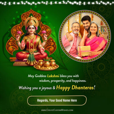 Create Dhanteras 2026 Wishes with Name & Photo Online FreeCreate Dhanteras 2026 Wishes with Name & Photo Online Free