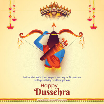 Happy Dussehra 2026: Top Wishes, WhatsApp Status & SMSDussehra greeting card showing an archer drawing a bow on a warm yellow background with decorative lamps and the text 'Happy Dussehra'.
