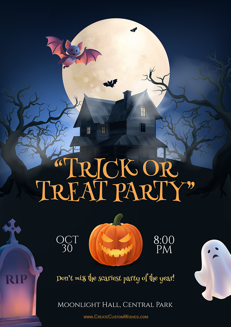Unique Halloween 2026 Wishes & Custom Party Invitations