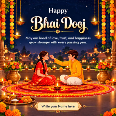 Bhai Dooj 2026 Wishes with Name - Best Wishes MakerBhai Dooj 2026 Wishes with Name - Best Wishes Maker