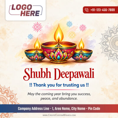 Create Deepavali Business Card Online with Logo & InfoCreate Deepavali Business Card Online with Logo & Info