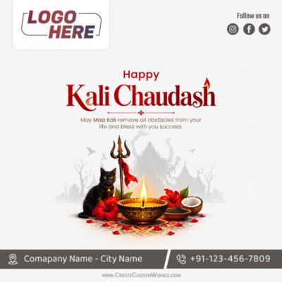 Create Kali Chaudas Business Card with Logo & InfoCreate Kali Chaudas Business Card with Logo & Info