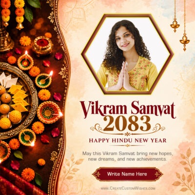 Create Vikram Samvat 2083 Wishes with Name & PhotoCreate Vikram Samvat 2083 Wishes with Name & Photo