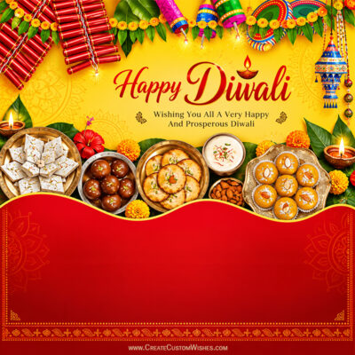 Happy Diwali Card Maker with Crackers & Sweets OnlineHappy Diwali Card Maker with Crackers & Sweets Online