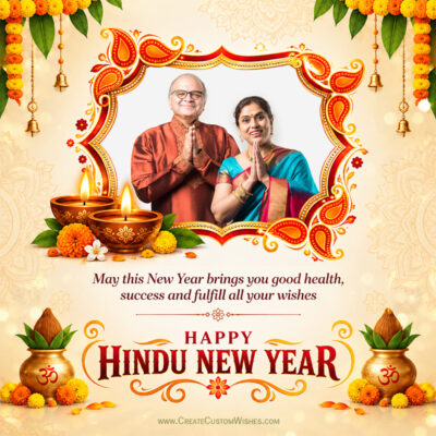 Hindu New Year 2026 Photo Frame Maker with Your PhotoHindu New Year 2026 Photo Frame Maker with Your Photo