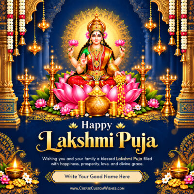 Lakshmi Puja 2026 Wishes with Name – Free Wishes MakerLakshmi Puja 2026 Wishes with Name – Free Wishes Maker
