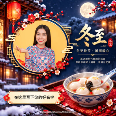 2026冬至祝福语｜姓名照片个性化贺卡2026冬至祝福语｜姓名照片个性化贺卡