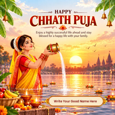 Chhath Puja 2026 Wishes with Name – Card MakerChhath Puja 2026 Wishes with Name – Card Maker