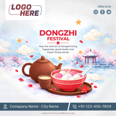 Free Dongzhi Business Greeting Cards with LogoFree Dongzhi Business Greeting Cards with Logo