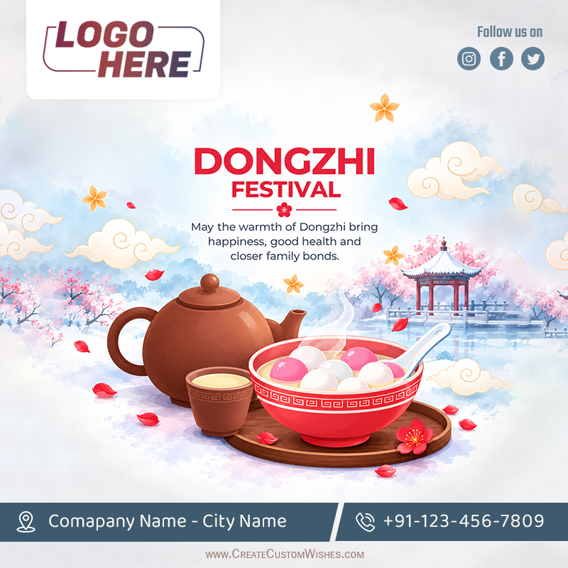 Free Dongzhi Business Greeting Cards with Logo